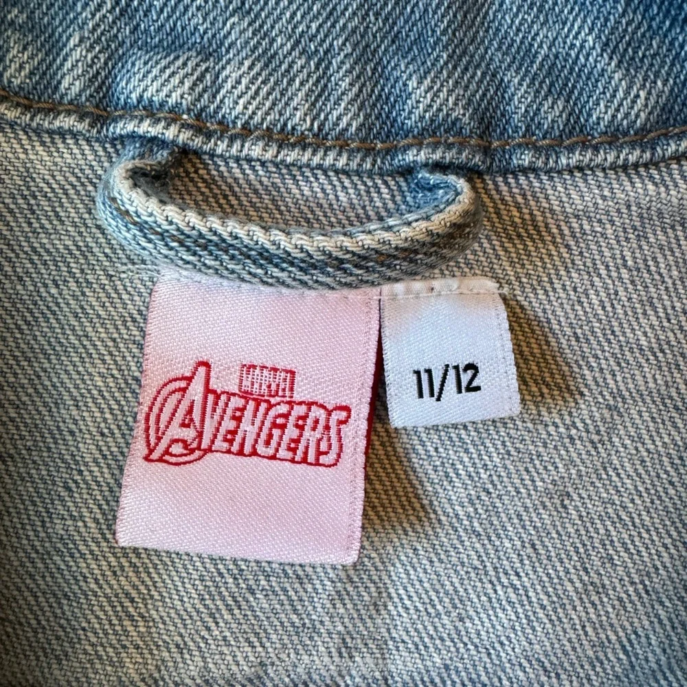 Marvel Avengers Kids Denim Jacket Size 10-12 Distressed Jean Jacket